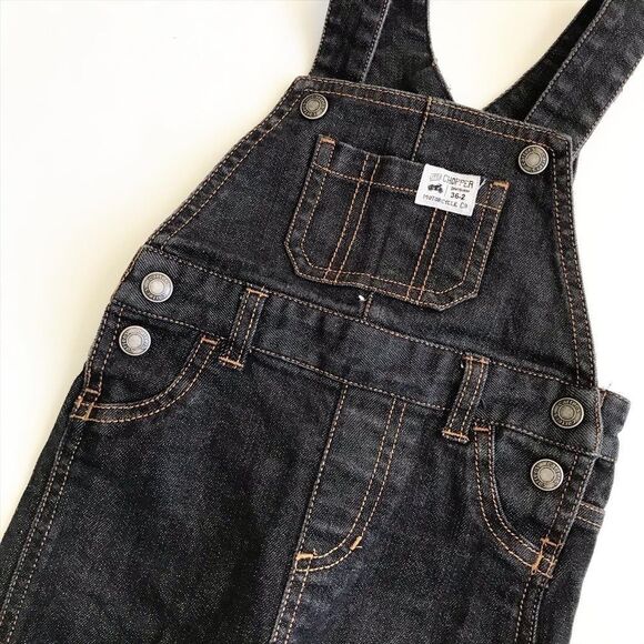 Carter’s black denim overalls EUC 18 months - Picture 2 of 4